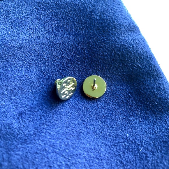 Tory Burch Mini White Lacquer Logo Stud Earrings - Picture 3 of 5